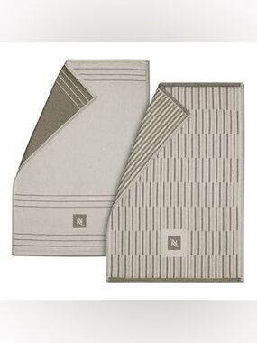 Nespresso Set of 2 Coffee Tea Towels BNIP Cotton Kitchen Towels Home Gift